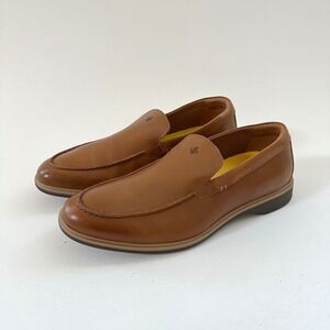 Amberjack Mens Tan Leather Loafer Shoes Slip On Size 9.5 M Portugal Dress Shoes